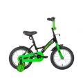 Велосипед детский Novatrack Strike 14 чёрный-зелёный, короткие крылья