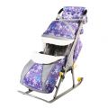 Санки-коляска "Галактика" Плюс фиолетовые со снежинками
